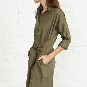 Amour Vert Green Wren Shirt Dress L